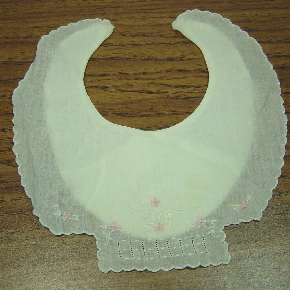 Vintage baby or girls' collar or bib-delicate with fine embroidery